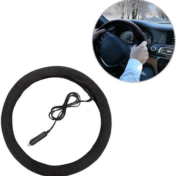 Heated Steering Wheel Cover Black - Picture 1 of 4